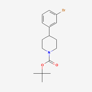 Chemical structure of tert-Butyl 4-(3-bromophenyl)piperidine-1-carboxylate
