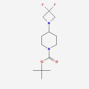 Chemical structure of tert-Butyl 4-(3,3-difluoroazetidin-1-yl)piperidine-1-carboxylate