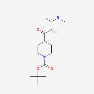Chemical structure of tert-Butyl 4-(3-(dimethylamino)acryloyl)piperidine-1-carboxylate