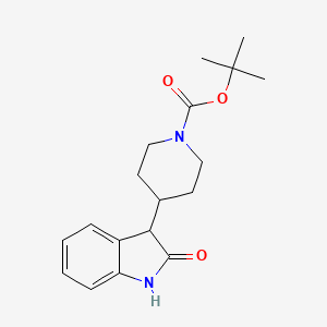 Chemical structure of tert-Butyl 4-(2-oxoindolin-3-yl)piperidine-1-carboxylate