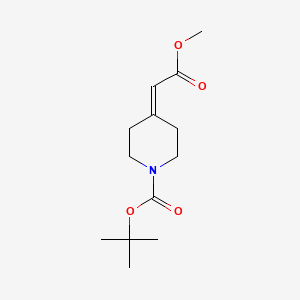 Chemical structure of tert-Butyl 4-(2-methoxy-2-oxoethylidene)piperidine-1-carboxylate