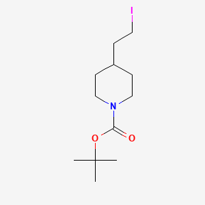 Chemical structure of tert-Butyl 4-(2-iodoethyl)piperidine-1-carboxylate