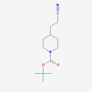 Chemical structure of Tert-Butyl 4-(2-Cyanoethyl)Piperidine-1-Carboxylate