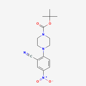Chemical structure of tert-Butyl 4-(2-cyano-4-nitrophenyl)piperazine-1-carboxylate
