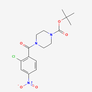 Chemical structure of tert-Butyl 4-(2-chloro-4-nitrobenzoyl)piperazine-1-carboxylate