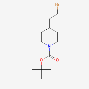 Chemical structure of tert-Butyl 4-(2-bromoethyl)piperidine-1-carboxylate