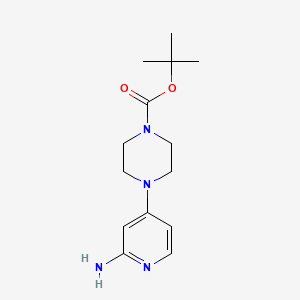 Chemical structure of tert-Butyl 4-(2-aminopyridin-4-yl)piperazine-1-carboxylate