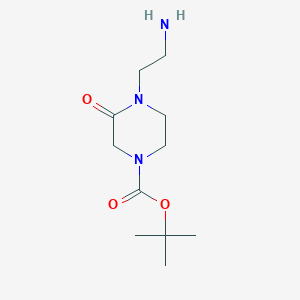 Chemical structure of tert-Butyl 4-(2-aminoethyl)-3-oxopiperazine-1-carboxylate