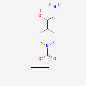 Chemical structure of tert-Butyl 4-(2-amino-1-hydroxyethyl)piperidine-1-carboxylate