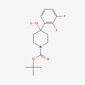 Chemical structure of tert-Butyl 4-(2,3-difluorophenyl)-4-hydroxypiperidine-1-carboxylate