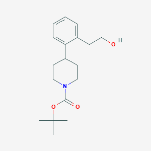 Chemical structure of tert-Butyl 4-(2-(2-hydroxyethyl)phenyl)piperidine-1-carboxylate