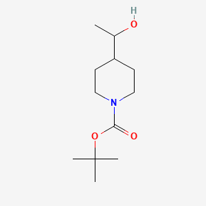 Chemical structure of tert-Butyl 4-(1-hydroxyethyl)piperidine-1-carboxylate