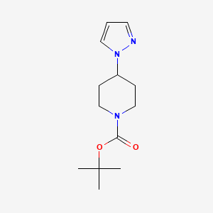 Chemical structure of tert-Butyl 4-(1H-pyrazol-1-yl)piperidine-1-carboxylate