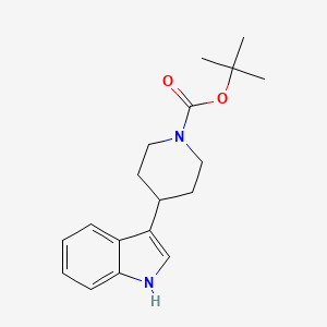 Chemical structure of tert-butyl 4-(1H-indol-3-yl)piperidine-1-carboxylate