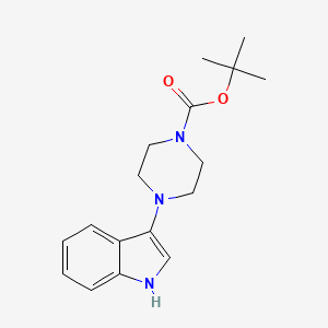 Chemical structure of tert-Butyl 4-(1H-indol-3-yl)piperazine-1-carboxylate