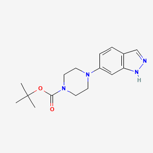 Chemical structure of tert-Butyl 4-(1H-indazol-6-yl)piperazine-1-carboxylate