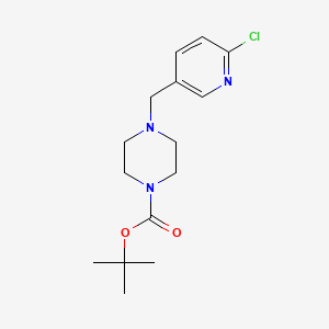 Chemical structure of tert-Butyl 4-((6-chloropyridin-3-yl)methyl)piperazine-1-carboxylate