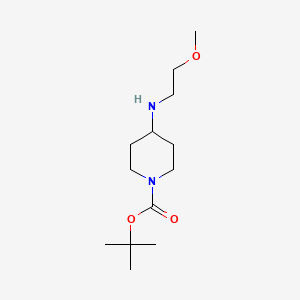 Chemical structure of tert-Butyl 4-((2-methoxyethyl)amino)piperidine-1-carboxylate