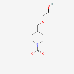 Chemical structure of tert-Butyl 4-((2-hydroxyethoxy)methyl)piperidine-1-carboxylate