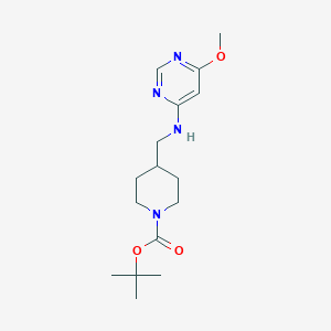 Chemical structure of tert-Butyl 4-(((6-methoxypyrimidin-4-yl)amino)methyl)piperidine-1-carboxylate