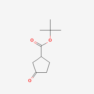 Chemical structure of tert-butyl 3-oxocyclopentane-1-carboxylate