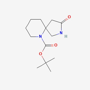 Chemical structure of tert-Butyl 3-oxo-2,6-diazaspiro[4.5]decane-6-carboxylate