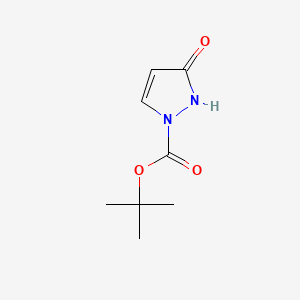 Chemical structure of tert-butyl 3-oxo-2,3-Dhydro-1H-pyrazole-1-carboxylate