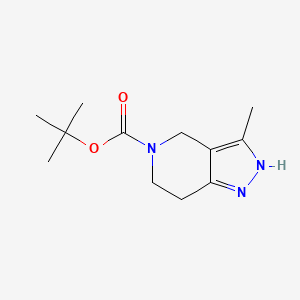 Chemical structure of tert-Butyl 3-methyl-6,7-dihydro-1H-pyrazolo[4,3-c]pyridine-5(4H)-carboxylate