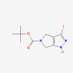 Chemical structure of tert-Butyl 3-iodo-4,6-dihydropyrrolo[3,4-c]pyrazole-5(1H)-carboxylate