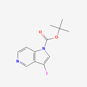 Chemical structure of tert-Butyl 3-iodo-1H-pyrrolo[3,2-c]pyridine-1-carboxylate