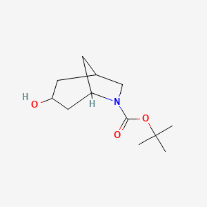 Chemical structure of tert-Butyl 3-hydroxy-6-azabicyclo[3.2.1]octane-6-carboxylate