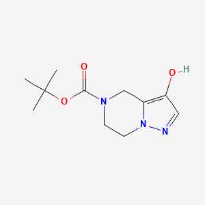 Chemical structure of Tert-Butyl 3-Hydroxy-6,7-Dihydropyrazolo[1,5-A]Pyrazine-5(4H)-Carboxylate
