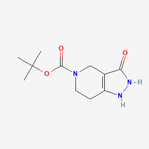 Chemical structure of tert-butyl 3-hydroxy-6,7-dihydro-1H-pyrazolo[4,3-c]pyridine-5(4H)-carboxylate