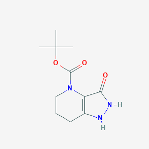 Chemical structure of tert-Butyl 3-hydroxy-6,7-dihydro-1H-pyrazolo[4,3-b]pyridine-4(5H)-carboxylate