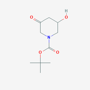 Chemical structure of tert-Butyl 3-hydroxy-5-oxopiperidine-1-carboxylate