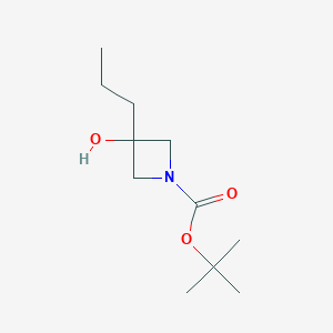 Chemical structure of tert-Butyl 3-hydroxy-3-propylazetidine-1-carboxylate