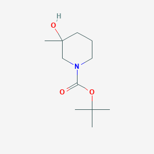 Chemical structure of Tert-butyl 3-hydroxy-3-methylpiperidine-1-carboxylate