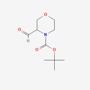 Chemical structure of tert-Butyl 3-formylmorpholine-4-carboxylate