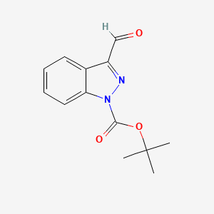 Chemical structure of tert-Butyl 3-formyl-1H-indazole-1-carboxylate