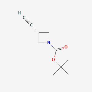Chemical structure of tert-Butyl 3-ethynylazetidine-1-carboxylate