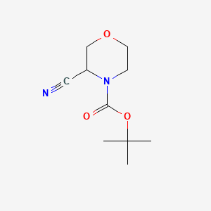 Chemical structure of tert-Butyl 3-cyanomorpholine-4-carboxylate
