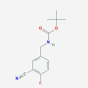 Chemical structure of tert-Butyl 3-cyano-4-fluorobenzylcarbamate