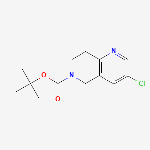 Chemical structure of tert-Butyl 3-chloro-7,8-dihydro-1,6-naphthyridine-6(5H)-carboxylate