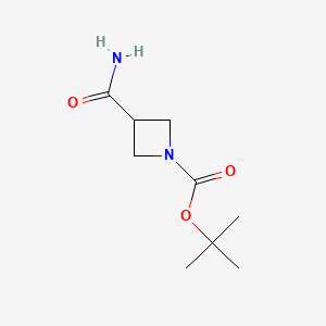 Chemical structure of tert-Butyl 3-carbamoylazetidine-1-carboxylate