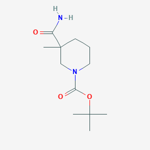 Chemical structure of tert-butyl 3-carbaMoyl-3-Methylpiperidine-1-carboxylate