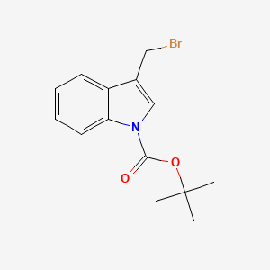 Chemical structure of 3-(Bromomethyl)-1H-indole, N-BOC protected