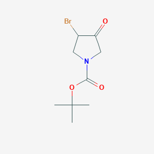 Chemical structure of tert-Butyl 3-bromo-4-oxopyrrolidine-1-carboxylate