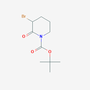Chemical structure of tert-Butyl 3-bromo-2-oxopiperidine-1-carboxylate