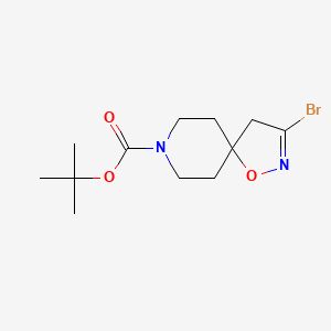 Chemical structure of Tert-butyl 3-bromo-1-oxa-2,8-diazaspiro[4.5]dec-2-ene-8-carboxylate