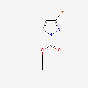 Chemical structure of tert-Butyl 3-bromo-1H-pyrazole-1-carboxylate